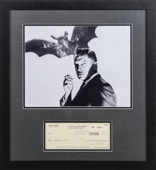 Vincent L. Price Signed Personal Check In a 20 x 22 Framed Display (Beckett)